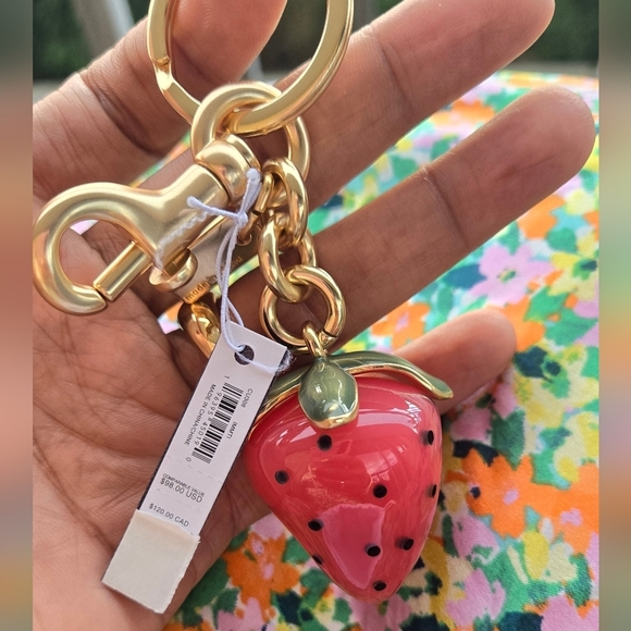 Coach x Observed by Us Strawberry Bag Charm - Picture 1 of 4